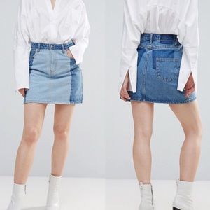 ASOS | Twiin Levels Two Tone Denim Mini Skirt